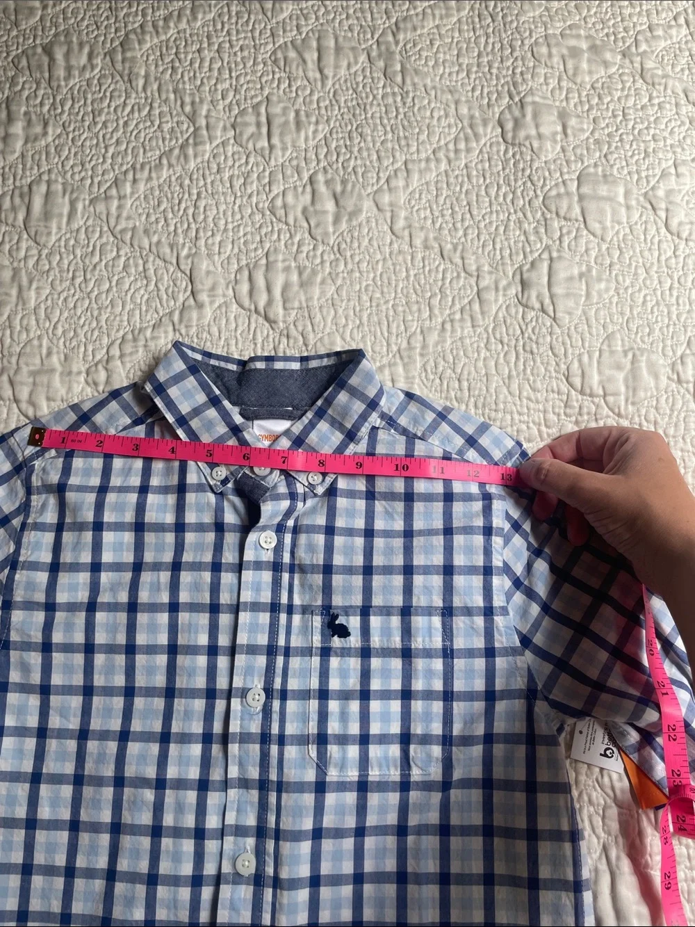 Gymboree White and Blue Plaid Button-Down Shirt